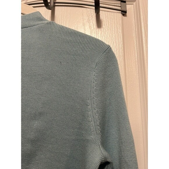 Talbots Open Cropped Cardigan Sweater Light Blue Women’s Small Scalloped Shrug - Picture 6 of 14